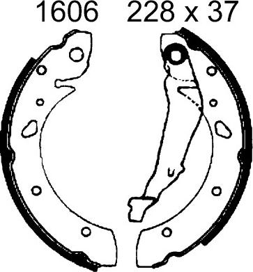 BSF 01606 - Комплект тормозных колодок, барабанные autosila-amz.com