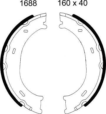 BSF 01688 - Комплект тормозов, ручник, парковка autosila-amz.com