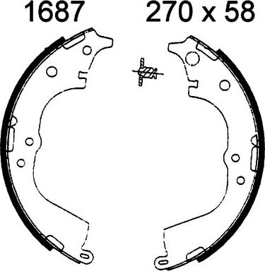 BSF 01687 - Комплект тормозных колодок, барабанные autosila-amz.com