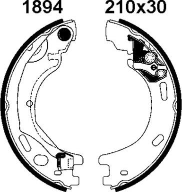 BSF 01894 - Комплект тормозов, ручник, парковка autosila-amz.com