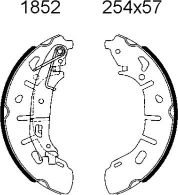 BSF 01852 - Комплект тормозных колодок, барабанные autosila-amz.com
