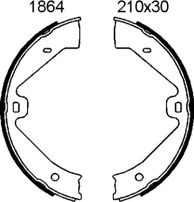 BSF 01864 - Комплект тормозов, ручник, парковка autosila-amz.com