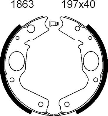 BSF 01863 - Комплект тормозов, ручник, парковка autosila-amz.com