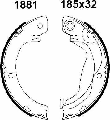 BSF 01881 - Комплект тормозов, ручник, парковка autosila-amz.com