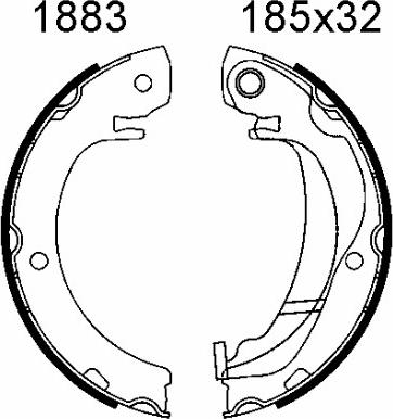 BSF 01883 - Комплект тормозов, ручник, парковка autosila-amz.com