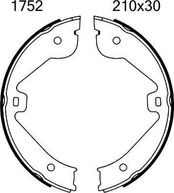 BSF 01752 - Комплект тормозов, ручник, парковка autosila-amz.com