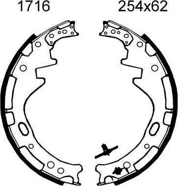 BSF 01716 - Комплект тормозных колодок, барабанные autosila-amz.com