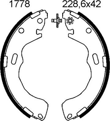 BSF 01778 - Комплект тормозных колодок, барабанные autosila-amz.com