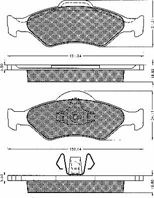 BSF 10552 - Тормозные колодки, дисковые, комплект autosila-amz.com