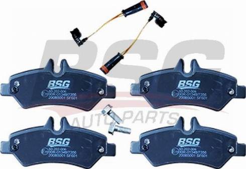 BSG BSG 60-202-006 - Тормозные колодки, дисковые, комплект autosila-amz.com