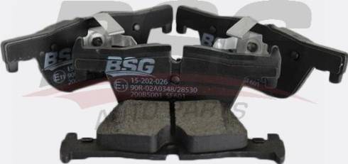 BSG BSG 15-202-026 - Тормозные колодки, дисковые, комплект autosila-amz.com