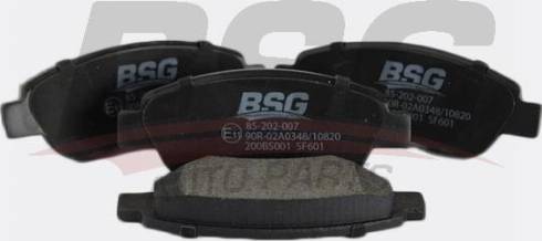 BSG BSG 85-202-007 - Тормозные колодки, дисковые, комплект autosila-amz.com