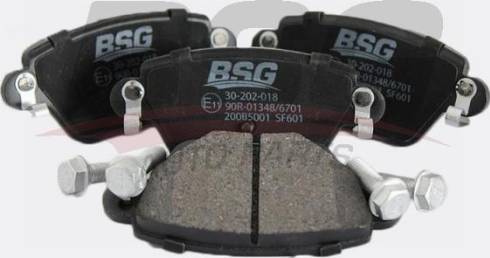 BSG BSG 30-202-018 - Тормозные колодки, дисковые, комплект autosila-amz.com