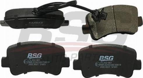 BSG BSG 75-202-001 - Тормозные колодки, дисковые, комплект autosila-amz.com