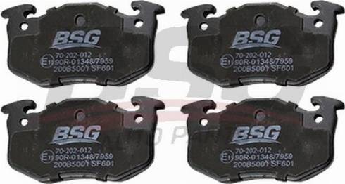 BSG BSG 70-202-012 - Тормозные колодки, дисковые, комплект autosila-amz.com