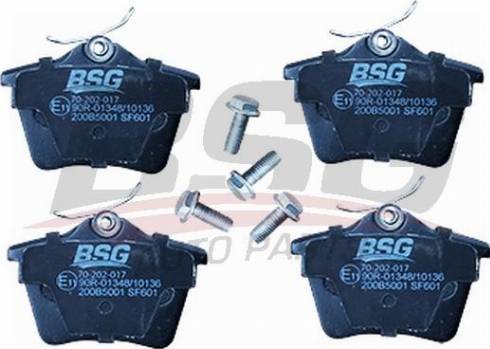BSG BSG 70-202-017 - Тормозные колодки, дисковые, комплект autosila-amz.com
