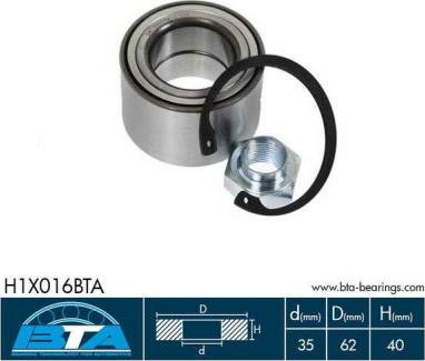BTA H1X016BTA - Комплект подшипника ступицы колеса autosila-amz.com