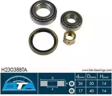 BTA H23038BTA - Комплект подшипника ступицы колеса autosila-amz.com