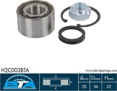 BTA H2C003BTA - Комплект подшипника ступицы колеса autosila-amz.com