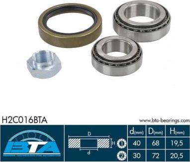 BTA H2C016BTA - Комплект подшипника ступицы колеса autosila-amz.com