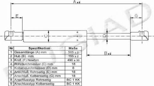 Bugiad BGS11202 - Газовая пружина, упор autosila-amz.com