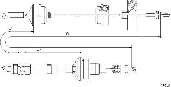 Cabor 492.2 - Трос, управление сцеплением autosila-amz.com