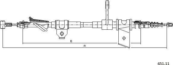 Cabor 451.11 - Тросик, cтояночный тормоз autosila-amz.com