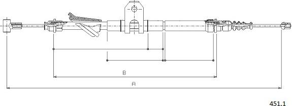 Cabor 451.1 - Тросик, cтояночный тормоз autosila-amz.com