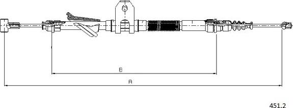 Cabor 451.2 - Тросик, cтояночный тормоз autosila-amz.com