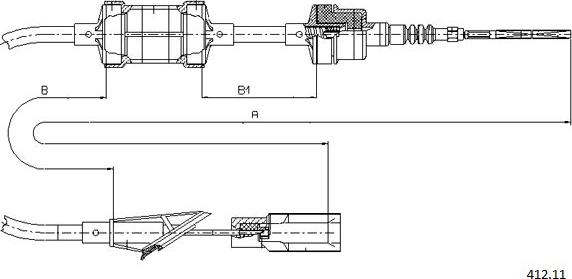 Cabor 412.11 - Трос, управление сцеплением autosila-amz.com