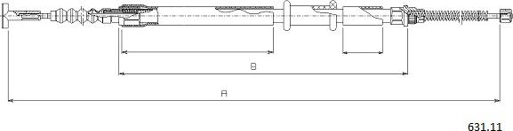 Cabor 631.11 - Тросик, cтояночный тормоз autosila-amz.com