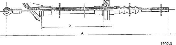 Cabor 1902.3 - Трос, управление сцеплением autosila-amz.com