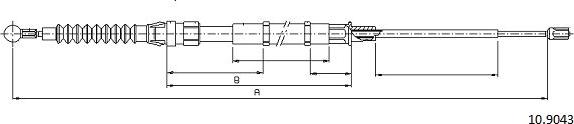 Cabor 10.9043 - Тросик, cтояночный тормоз autosila-amz.com