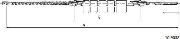 Cabor 10.9038 - Тросик, cтояночный тормоз autosila-amz.com