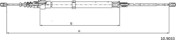 Cabor 10.9033 - Тросик, cтояночный тормоз autosila-amz.com