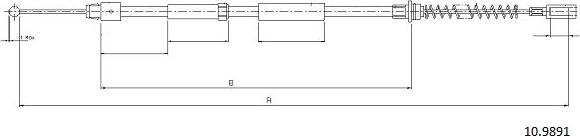 Cabor 10.9891 - Тросик, cтояночный тормоз autosila-amz.com