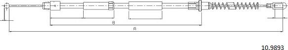 Cabor 10.9893 - Тросик, cтояночный тормоз autosila-amz.com