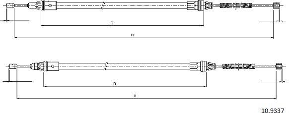 Cabor 10.9337 - Тросик, cтояночный тормоз autosila-amz.com