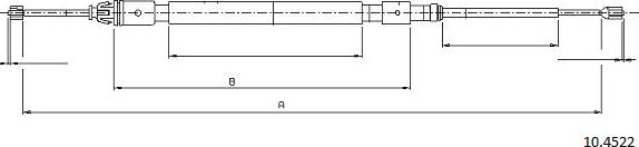 Cabor 10.4522 - Тросик, cтояночный тормоз autosila-amz.com