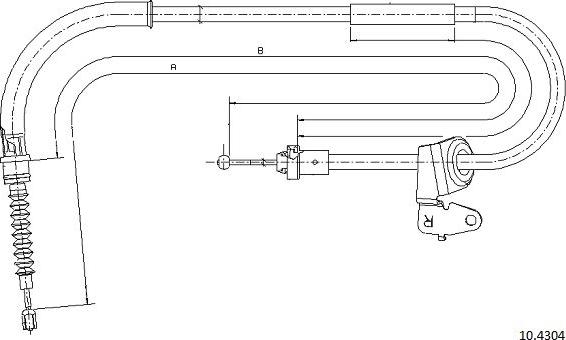 Cabor 10.4304 - Тросик, cтояночный тормоз autosila-amz.com