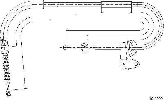 Cabor 10.4300 - Тросик, cтояночный тормоз autosila-amz.com