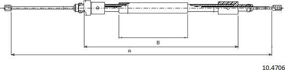 Cabor 10.4706 - Тросик, cтояночный тормоз autosila-amz.com