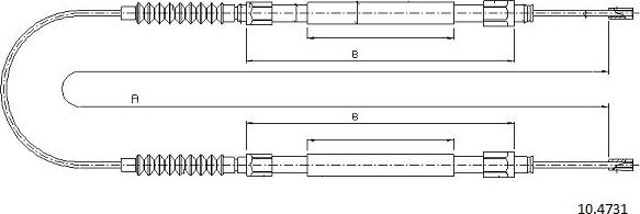 Cabor 10.4731 - Тросик, cтояночный тормоз autosila-amz.com