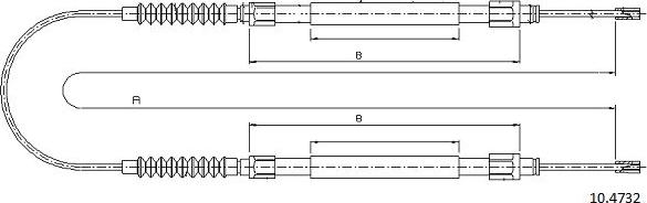 Cabor 10.4732 - Тросик, cтояночный тормоз autosila-amz.com