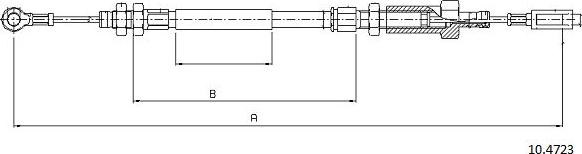 Cabor 10.4723 - Тросик, cтояночный тормоз autosila-amz.com