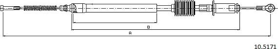 Cabor 10.5171 - Тросик, cтояночный тормоз autosila-amz.com