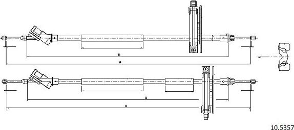 Cabor 10.5357 - Тросик, cтояночный тормоз autosila-amz.com