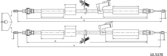 Cabor 10.5370 - Тросик, cтояночный тормоз autosila-amz.com