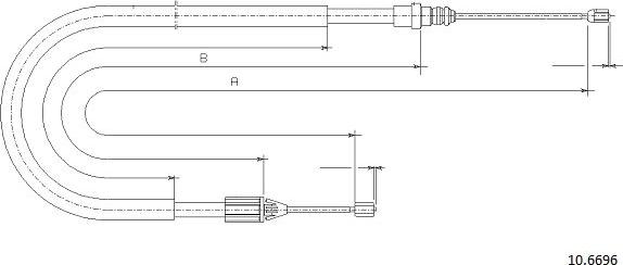 Cabor 10.6696 - Тросик, cтояночный тормоз autosila-amz.com