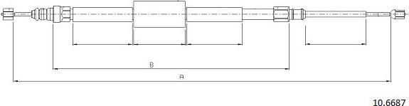 Cabor 10.6687 - Тросик, cтояночный тормоз autosila-amz.com